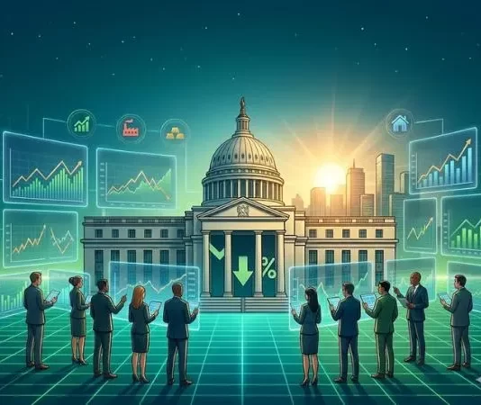 Comprehensive Analysis of the Federal Reserve Meeting Rate Cut: Economic Expectations and Market Implications Conceptual illustration of the Federal Reserve rate cut analysis showing financial charts, stock market trends, and economic indicators on digital displays for investors.