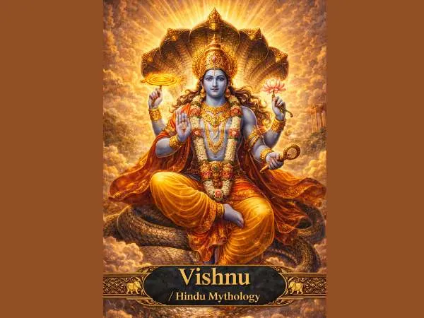 Vishnu on Adishesha with lotus